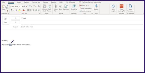 How To Add And Delete A Hyperlink In An Outlook Email