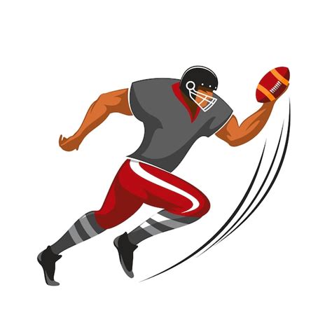 Premium Vector Running Back Player American Football Game Athlete In