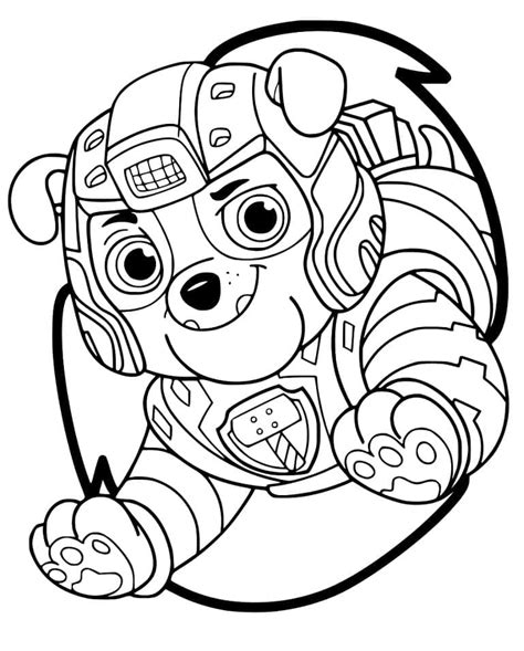 Paw Patrol Mighty Pups Rubble Coloring Page Download Print Or Color