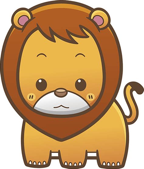 Cute Simple Kawaii Wild Animal Cartoon Icon Lion Vinyl Decal Sticker Shinobi Stickers
