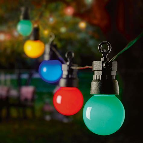 10 Bulb Coloured Party String Lights 27m
