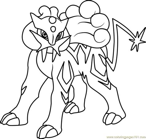 Raikou Pokemon Coloring Page For Kids Pokemon Printable Coloring Page