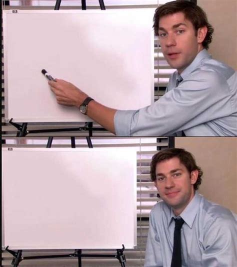 Jim Halpert Hombre Apuntando En Pizarr N Blanco Plantilla Para Meme