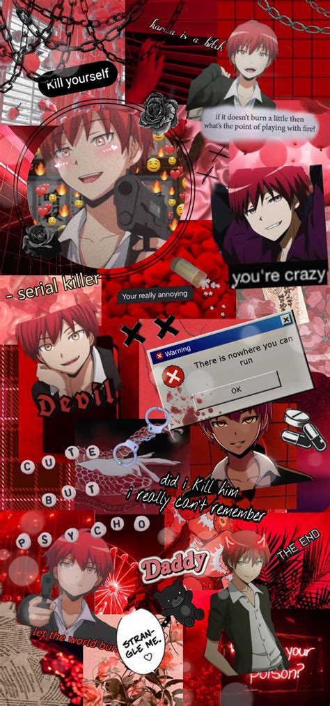 Collage Wallpaper With Karma Akabane Karma Akabane Anime Wallpaper