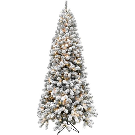 Alaskan Pine Flocked Christmas Tree Various Sizes And Lighting Options
