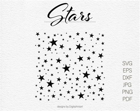 Stars Background Svg Stars Svg Star Svg Silhouette Star Cut Etsy