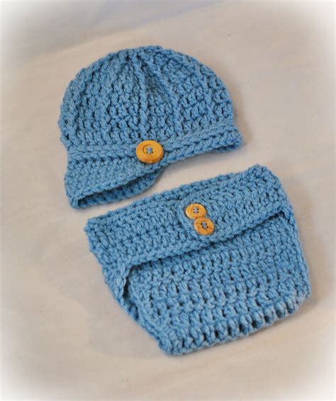 Newsboy And Diaper Cover Set Knit Crochet Crochet Hats News Boy Hat