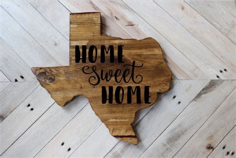 Home sweet home wall decor. Texas Shaped Sign // Home Sweet Home // Home Sweet Home ...