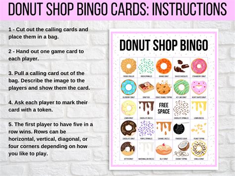 Donut Bingo 30 Printable Donut Bingo Cards Donut Birthday Etsy