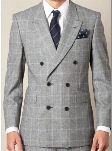 Prince Of Wales Check Double Breasted Suit Menswear Prince Of Wales