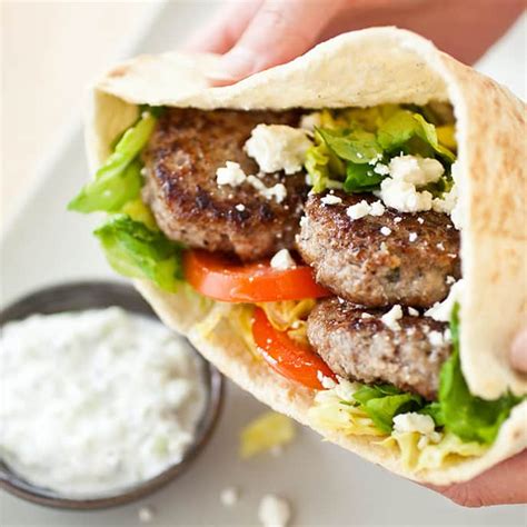 Greek Style Lamb Pita Sandwiches With Tzatziki Sauce—gyros Americas