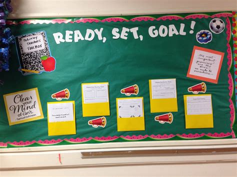 Ready Set Goal Literacy Bulletin Board Ideas Goal Setting