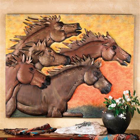 Sunset Run Horse Metal Wall Art