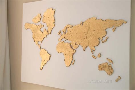 A Simple Diy World Map Wall Art That Is Perfect For A
