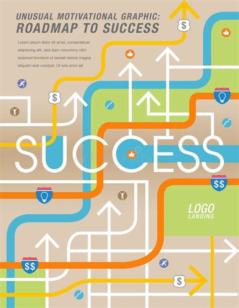 The Road To Success Is Mapped Out Stock Vector Illustration Of Design
