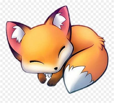 Download Cute Sticker Cute Sleeping Fox Cartoon Clipart 3779705