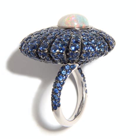 Sea Urchin Opal And Blue Sapphire Ring Rodney Rayner The Jewellery
