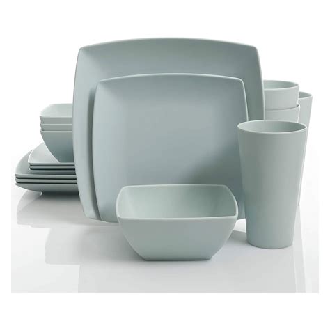Dinner plate, salad plates, bowls and these american atelier dinnerware pieces will set your dinner table aglow with color. Gibson Home 16 Piece Square Melamine Dinnerware Set Plates ...