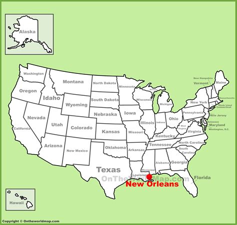New Orleans Location On The Us Map
