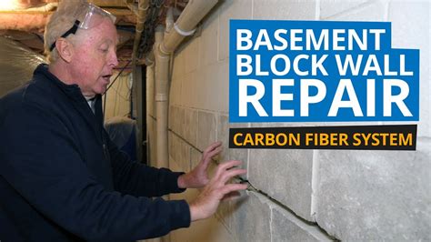 Basement Block Wall Crack Repair Carbon Fiber Straps Youtube