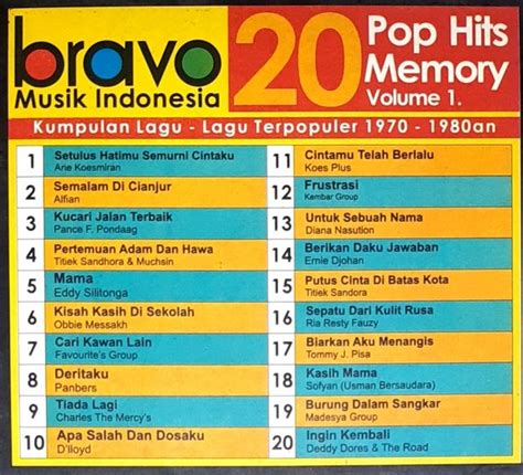 Jual Cd Bravo Musik Indonesia 20 Pop Hits Memory Volume 1 Di Lapak Cd
