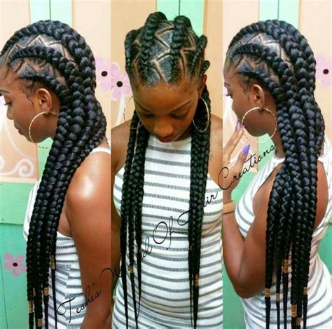These cornrow styles can be simple, natural, classic, modern, sexy, big, small and just about everything in between. Large feeding cornrows | Black hairstyles | Pinterest | Cornrows, Hair style and Protective styles