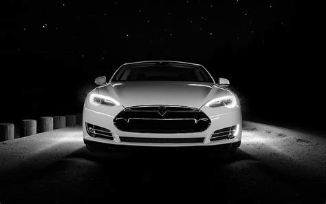 Hd Wallpaper White Tesla Model S Car Tesla S Night Tesla Motors