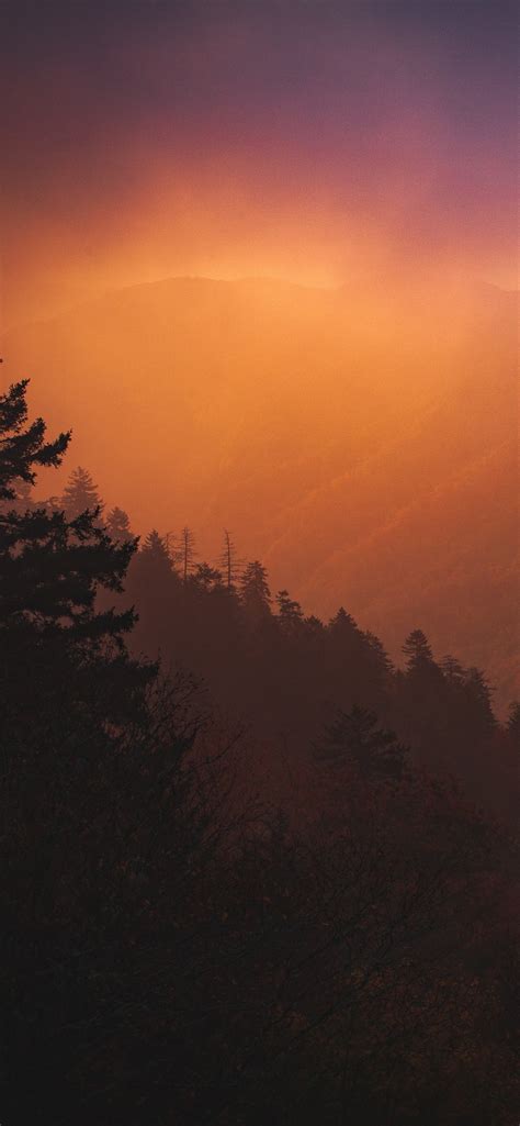 1242x2688 Dawn Overy Smoky Mountains 4k Iphone Xs Max Hd 4k Wallpapers