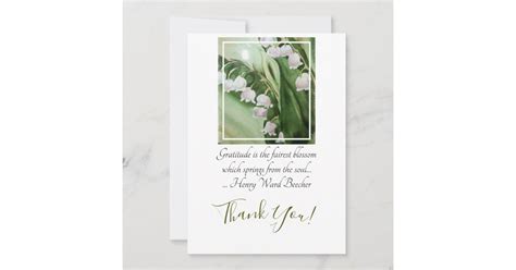 Watercolor Lily Of The Valley Thank You Card