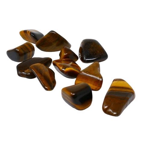 Semi Precious Tumbled Stones Large Gold Tiger Eye Pack Of 3