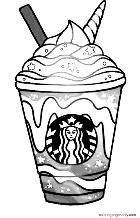 Starbucks Coloring Pages To Print Coloring Pages To Print Unicorn