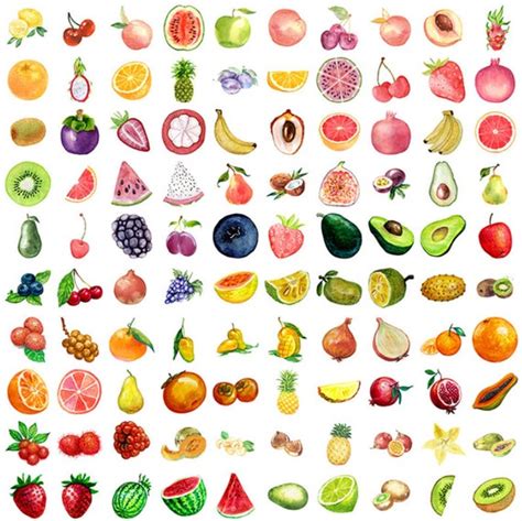 100pcs Fruit Stickers Cute Stickers Sticker Flakes Sealing Etsy