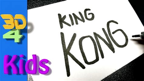 Turn Word Into Cartoon Draw Very Easy KING KONG Wordtoon YouTube