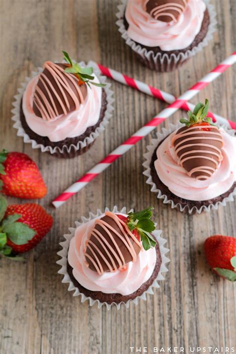 The Baker Upstairs Chocolate Covered Strawberry Cupcakes
