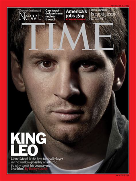 Time Magazine Cover King Leo Feb 6 2012 Lionel Messi Football