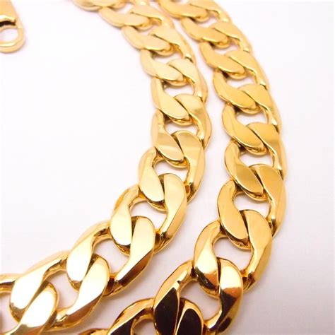 Best And Cheapest Chains 24 12mm Wide 24k Yellow Solid Gold Filled Mens