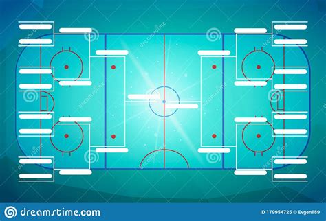 Tournament Bracket Template For 16 Teams On Blue Hockey Field