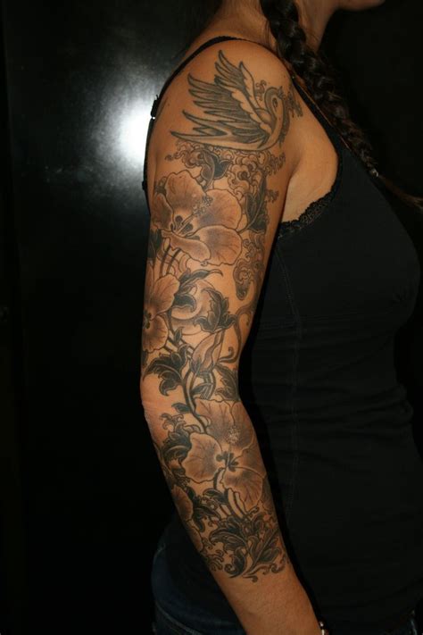 Sleeve Unique Tattoo Designs For Women Flower Sleeve