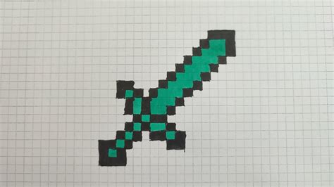 How To Draw Minecraft Sword Pixel Art Youtube