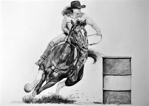 Barrel Racer Drawing The Barrel Racer By James Foster Horse