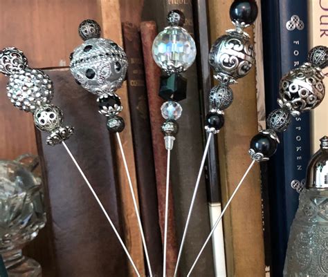 Victorian Style Six Inch Hat Pins Etsy Hat Pins Stick Pins