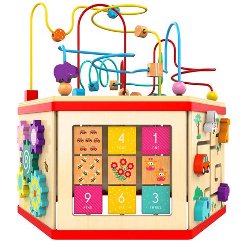 Buy Top Bright Wooden Activity Cube For Toddlers Activity Center For 1