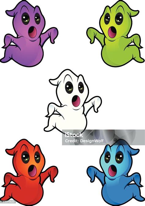 Cartoon Ghosts Looking Shocked Stock Illustration Download Image Now