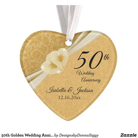 50th Golden Wedding Anniversary Ornament Anniversary