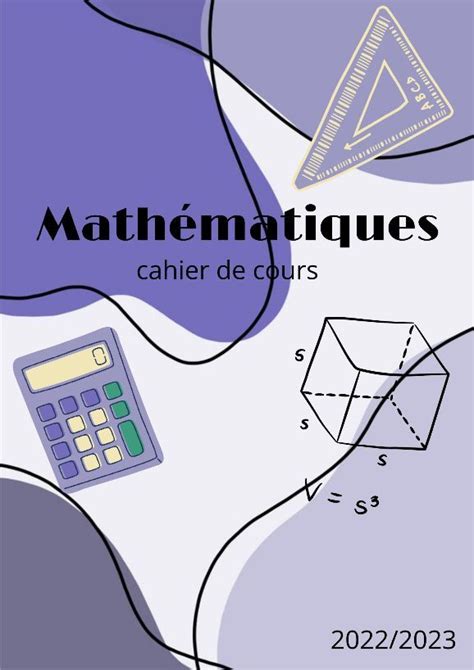Page De Garde Maths Book Cover Page Design Front Page Design