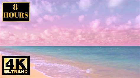 Amazing Pink Sunset Water Beach Screensaver With Relaxing Music and ...