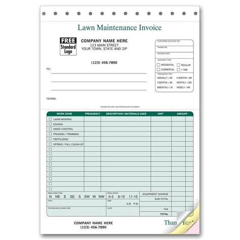 Lawn Care Receipt Book In 2022 Lawn Care Invoice Template Lawn