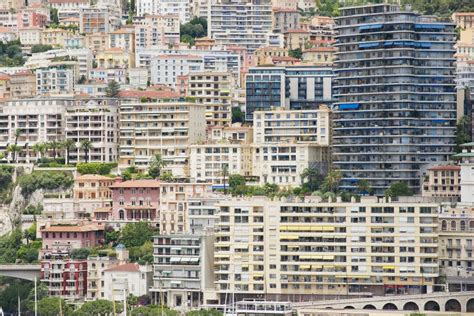 View To The Buildings Of Monte Carlo In Monaco Monaco Editorial Stock