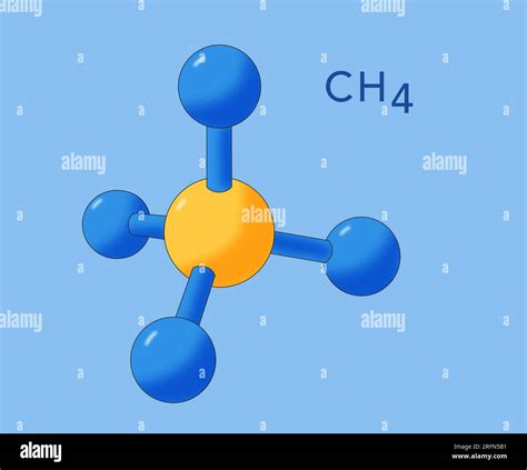 Illustration Of The Molecule Ch4 Or Methane Stock Photo Alamy