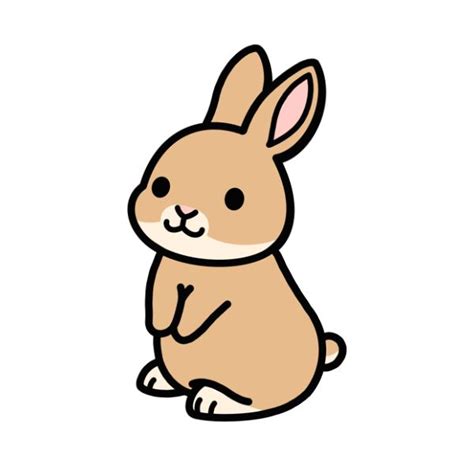 Brown Bunny Sticker In 2021 Cute Easy Animal Drawings Bunny Drawing